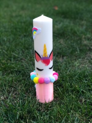 Lumânare botez standard - Unicorn