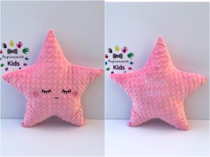 Pernuță brodată star- Happy