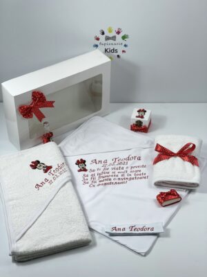 Trusou botez clasic Minnie , 8 piese