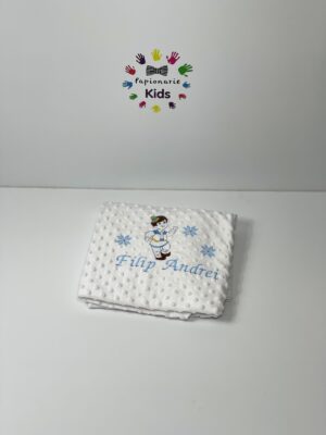 Păturică brodată , 100 % Bumbac